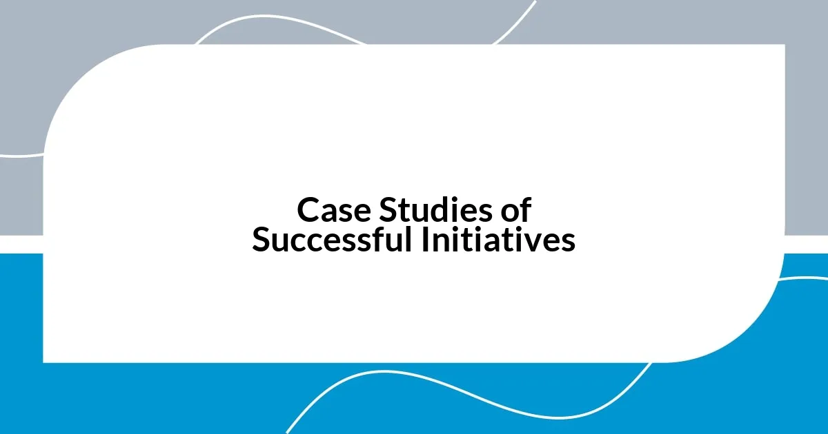 Case Studies of Successful Initiatives